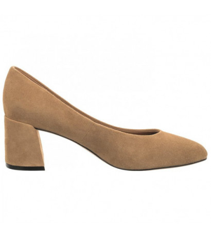 Tommy Hilfiger TH Suede Mid Heel Block Pump Classic Khaki FW0FW07717 RBL (TH1027-b) bateliai