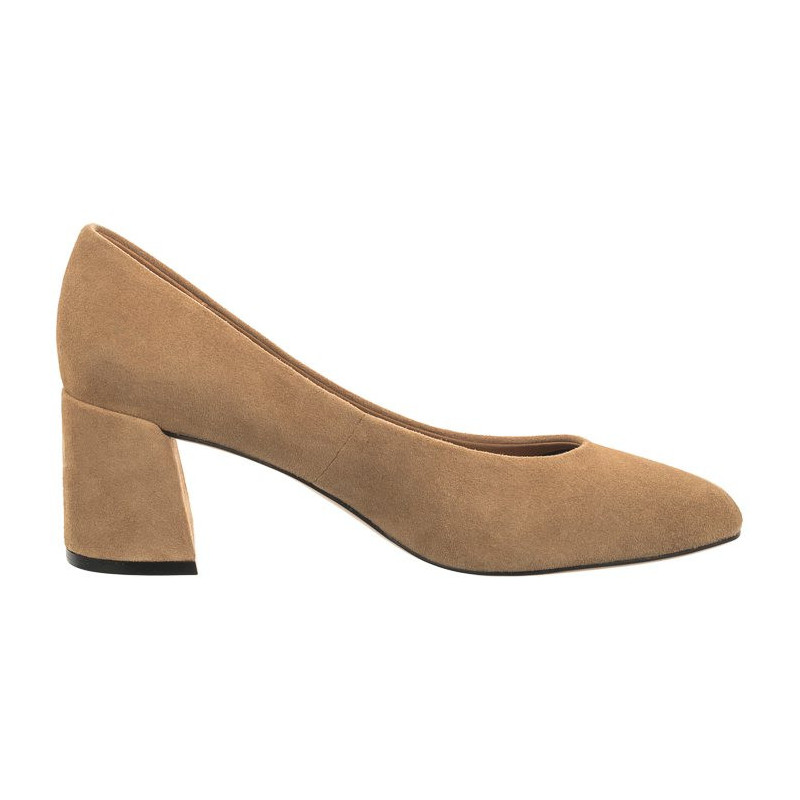 Tommy Hilfiger TH Suede Mid Heel Block Pump Classic Khaki FW0FW07717 RBL (TH1027-b) bateliai