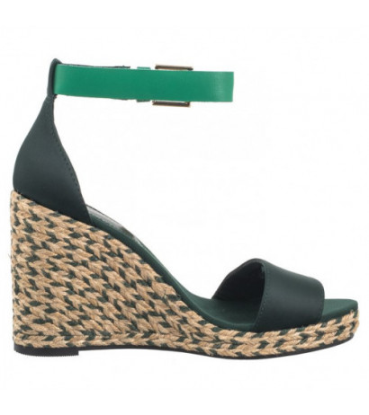 Tommy Hilfiger Colorful High Wedge Satin Sandal Hunter FW0FW07914 MBP (TH1057-a) batai