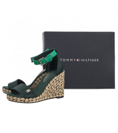 Tommy Hilfiger Colorful High Wedge Satin Sandal Hunter FW0FW07914 MBP (TH1057-a) batai