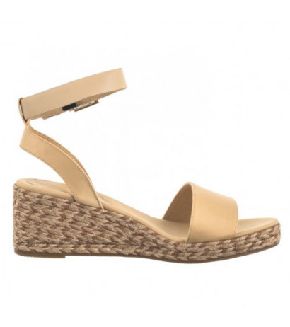 Tommy Hilfiger Colorful Wedge Satin Sandal Hervest Wheat FW0FW07913 ACR (TH1058-a) batai