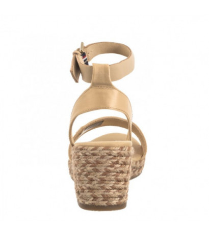 Tommy Hilfiger Colorful Wedge Satin Sandal Hervest Wheat FW0FW07913 ACR (TH1058-a) batai
