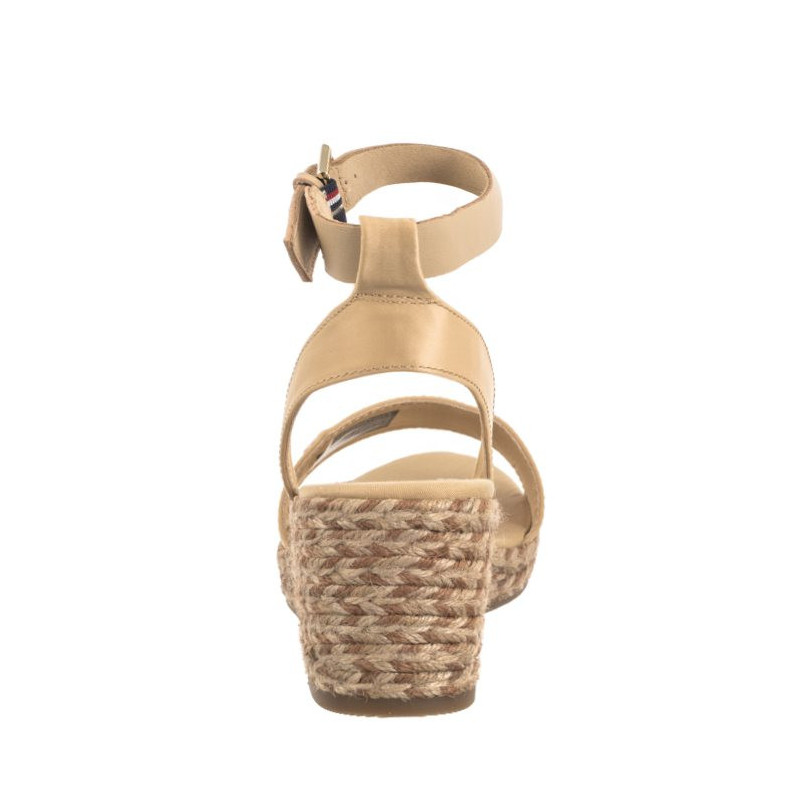 Tommy Hilfiger Colorful Wedge Satin Sandal Hervest Wheat FW0FW07913 ACR (TH1058-a) batai