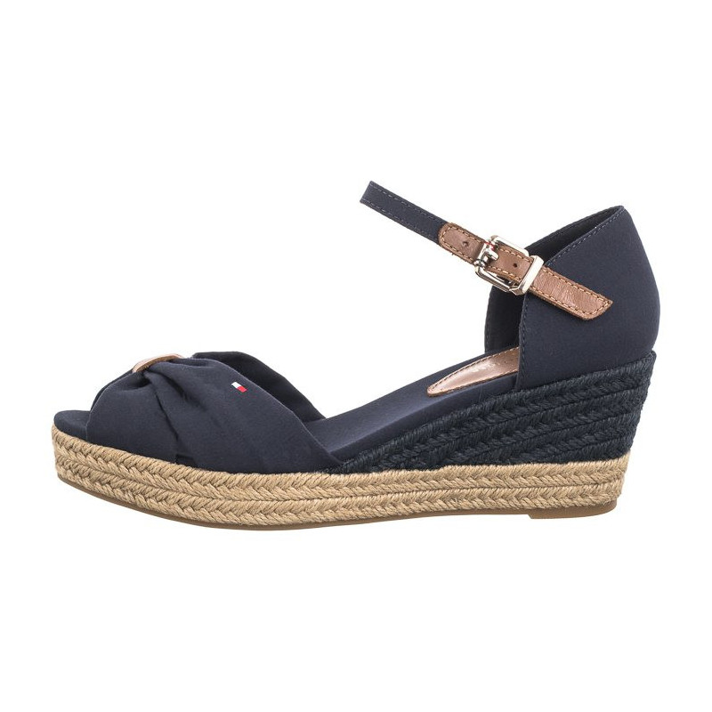 Tommy Hilfiger Basic Open Toe Mid Wedge Space Blue FW0FW04785 DW6 (TH1078-a) batai