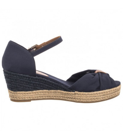 Tommy Hilfiger Basic Open Toe Mid Wedge Space Blue FW0FW04785 DW6 (TH1078-a) batai