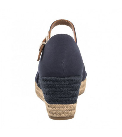 Tommy Hilfiger Basic Open Toe Mid Wedge Space Blue FW0FW04785 DW6 (TH1078-a) batai