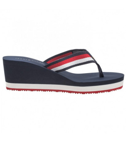 Tommy Hilfiger Corporate Wedge Beach Sandal Red/White/Blue FW0FW07987 0G0 (TH1080-a) šlepetės