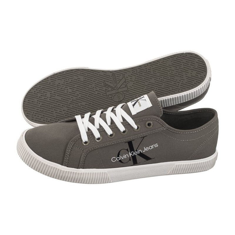 Calvin Klein Ess Vulcanized Low Laceup CS ML Dusty Olive/Bright White YM0YM00306 0IH (CK497-b) sportiniai bateliai 