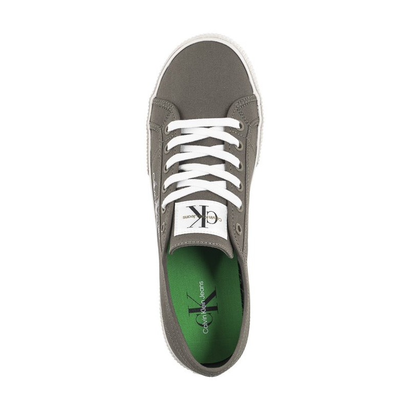 Calvin Klein Ess Vulcanized Low Laceup CS ML Dusty Olive/Bright White YM0YM00306 0IH (CK497-b) sportiniai bateliai 