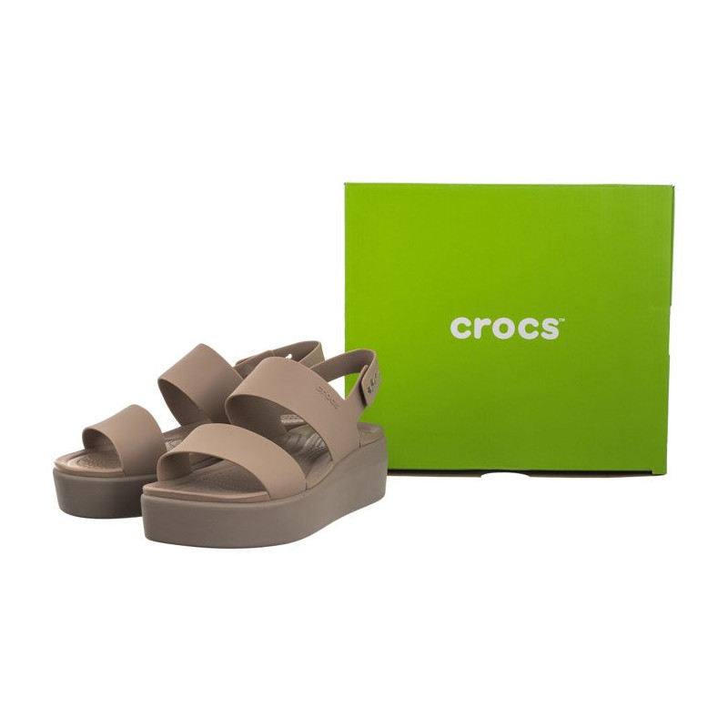 Crocs Brooklyn Low Wedge W Latte/Mushroom 206453-2EL (CR199-f) bateliai