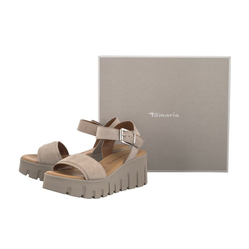 Tamaris Beżowe 1-28712-42 378 Taupe Suede (TM481-b) batai