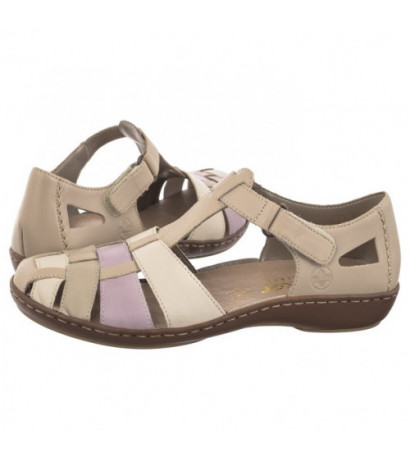 Rieker Beżowe 45869-60 Beige Combination (RI165-a) sandalai