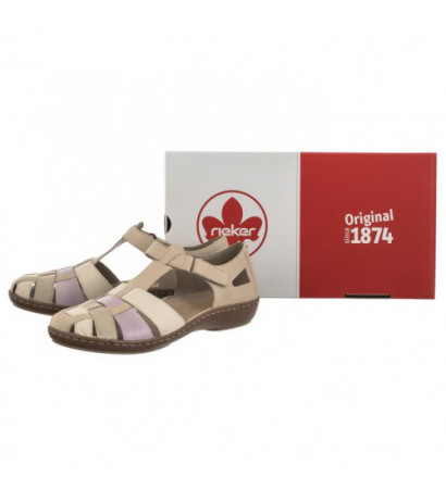 Rieker Beżowe 45869-60 Beige Combination (RI165-a) sandalai