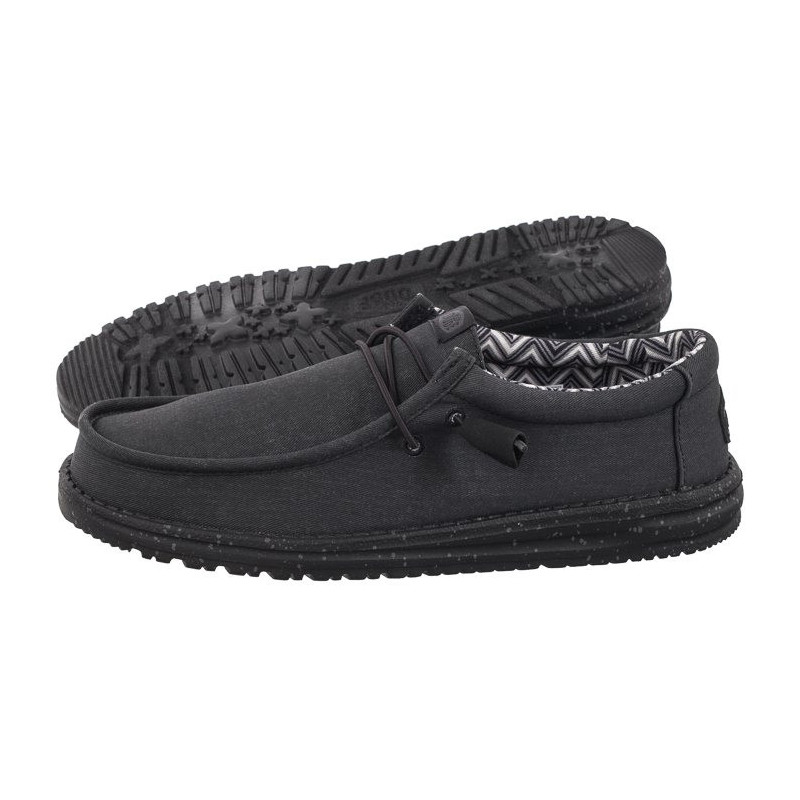 Hey Dude Wally Stretch Canvas Black 40700-060 (HY14-b) batai