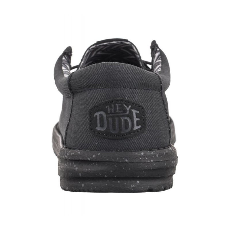 Hey Dude Wally Stretch Canvas Black 40700-060 (HY14-b) batai