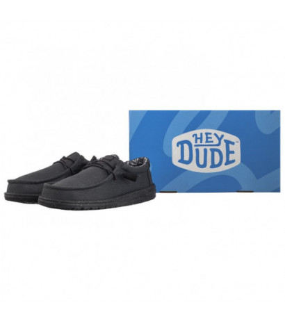 Hey Dude Wally Stretch Canvas Black 40700-060 (HY14-b) batai