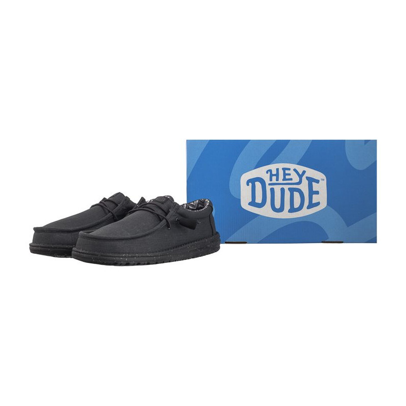Hey Dude Wally Stretch Canvas Black 40700-060 (HY14-b) batai
