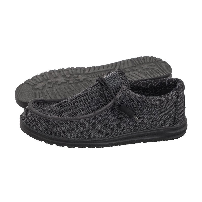 Hey Dude Wally Sox Micro Total Black 40019-0XJ (HY4-g) batai