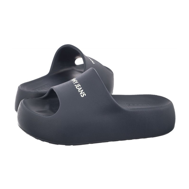 Tommy Hilfiger Tjw Chunky Flatform Slide Dark Night Navy EN0EN02454 C1G (TH1101-a) Moteriški batai/šlepetės