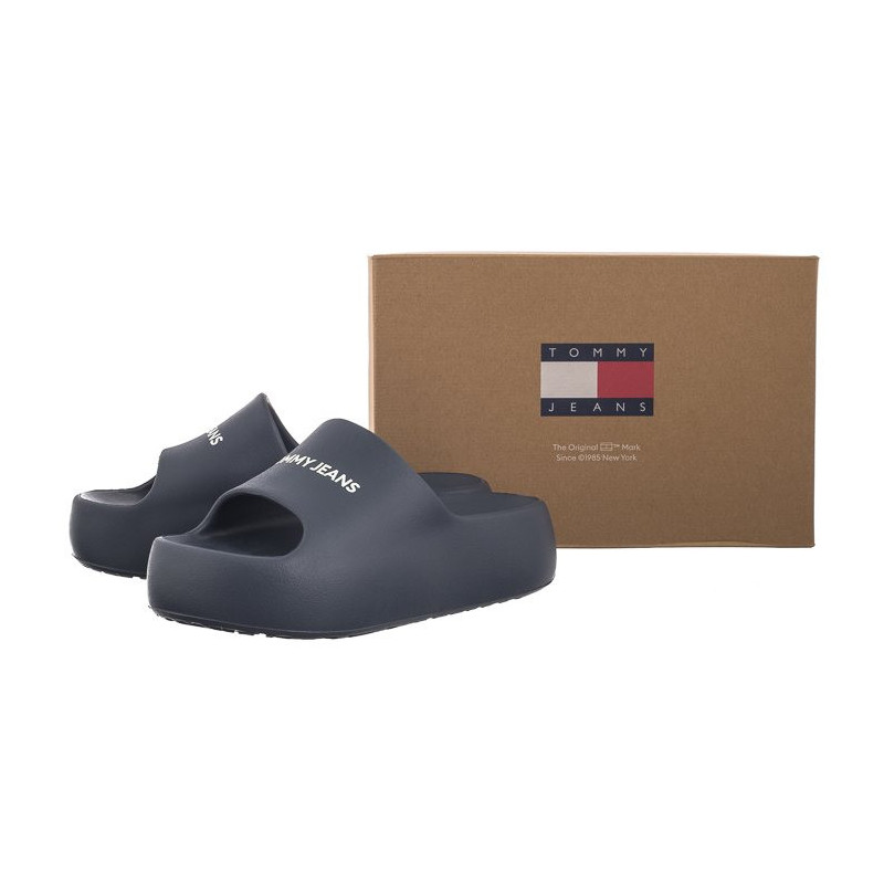 Tommy Hilfiger Tjw Chunky Flatform Slide Dark Night Navy EN0EN02454 C1G (TH1101-a) Moteriški batai/šlepetės