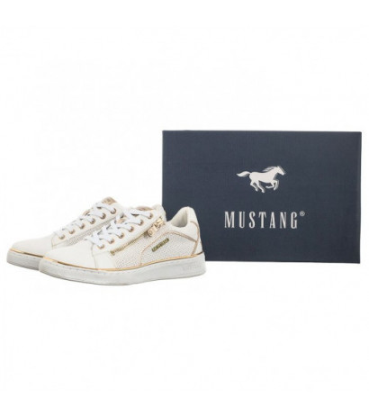 Mustang Białe/Złote 1300-312-111 (MU546-a) sportiniai bateliai