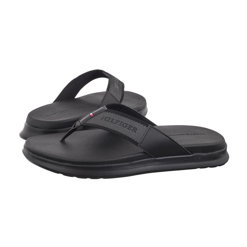 Tommy Hilfiger Comfort Toe Post Beach Sandal Black FM0FM05097 BDS (TH1110-a) batai