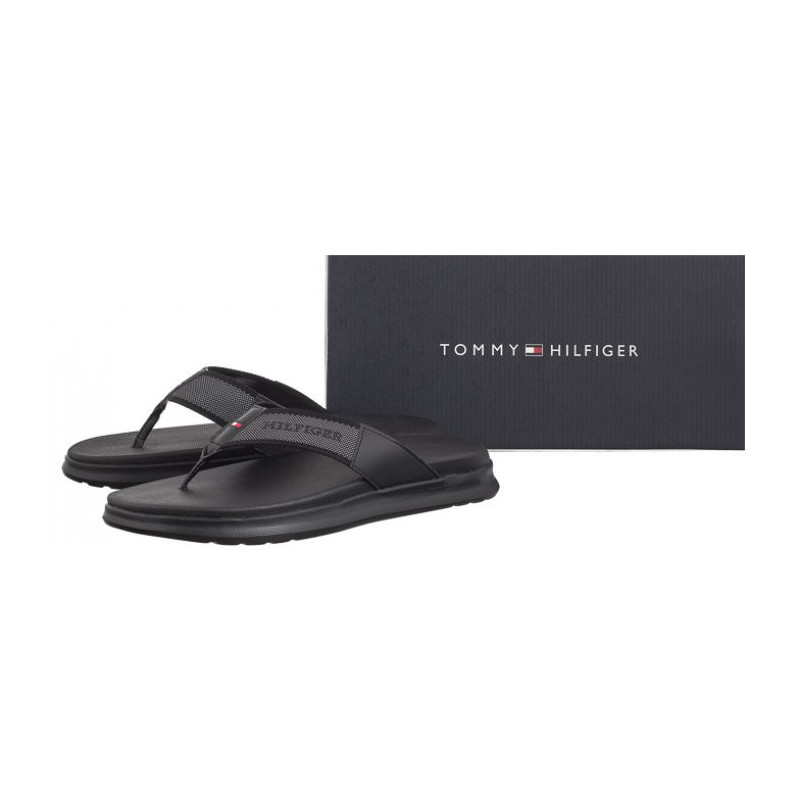 Tommy Hilfiger Comfort Toe Post Beach Sandal Black FM0FM05097 BDS (TH1110-a) batai