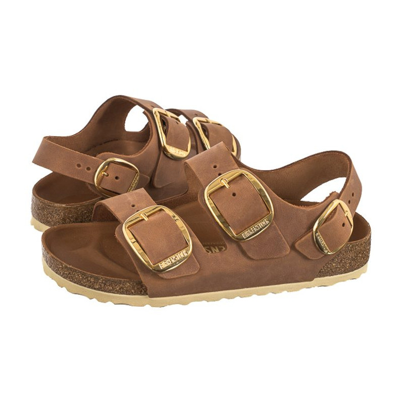 Birkenstock Milano Big Buckle Cognac 1024067 (BK251-b) sandalai