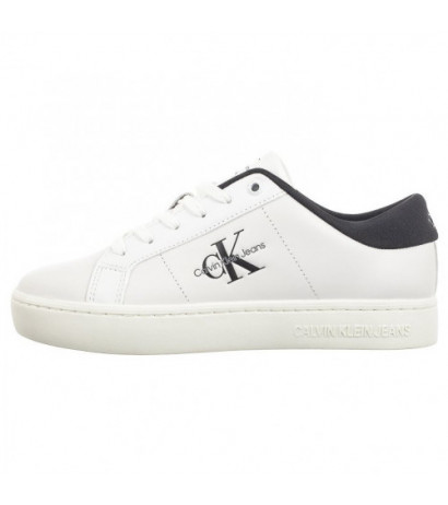 Calvin Klein Classic Cupsole Lowlaceup Lth Wn Bright White/Black YW0YW01444 0GM (CK511-a) batai