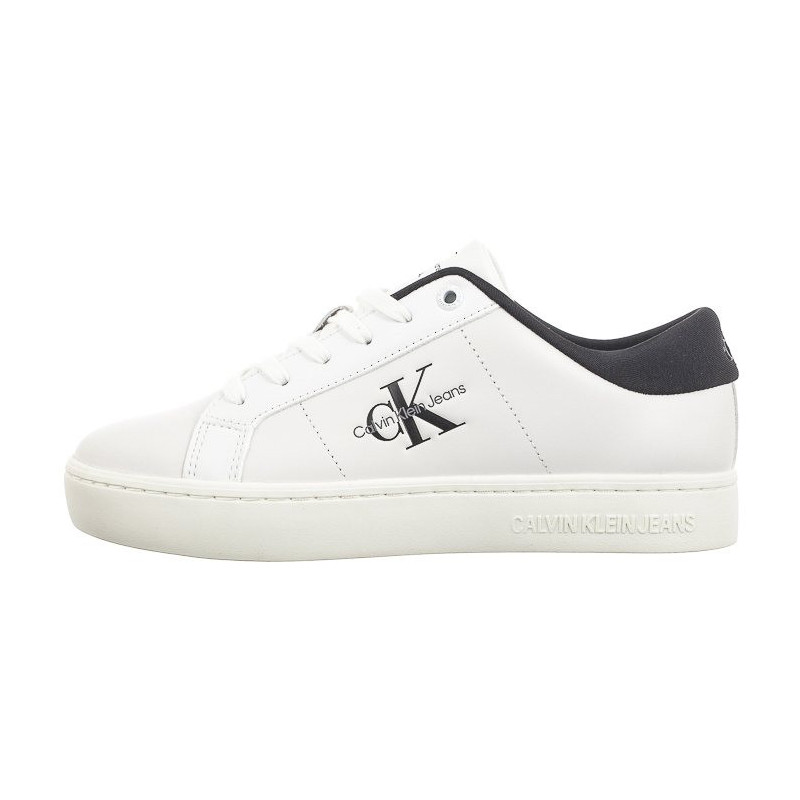 Calvin Klein Classic Cupsole Lowlaceup Lth Wn Bright White/Black YW0YW01444 0GM (CK511-a) batai