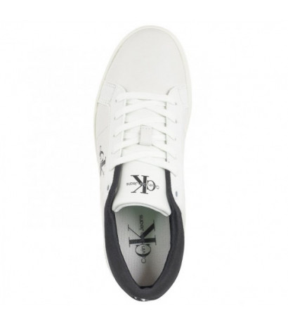 Calvin Klein Classic Cupsole Lowlaceup Lth Wn Bright White/Black YW0YW01444 0GM (CK511-a) batai