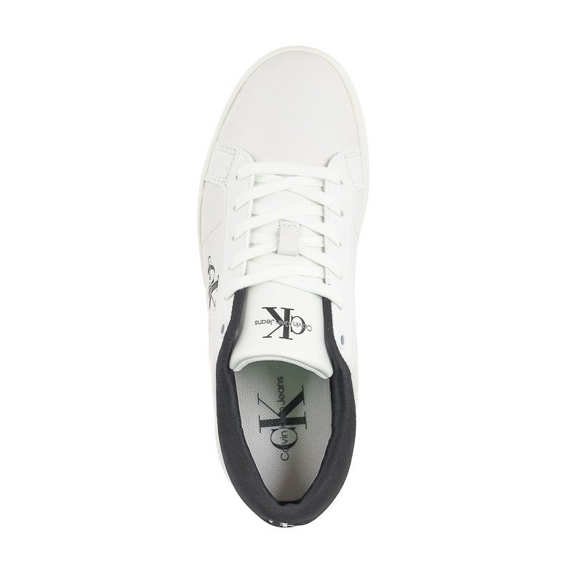 Calvin Klein Classic Cupsole Lowlaceup Lth Wn Bright White/Black YW0YW01444 0GM (CK511-a) batai
