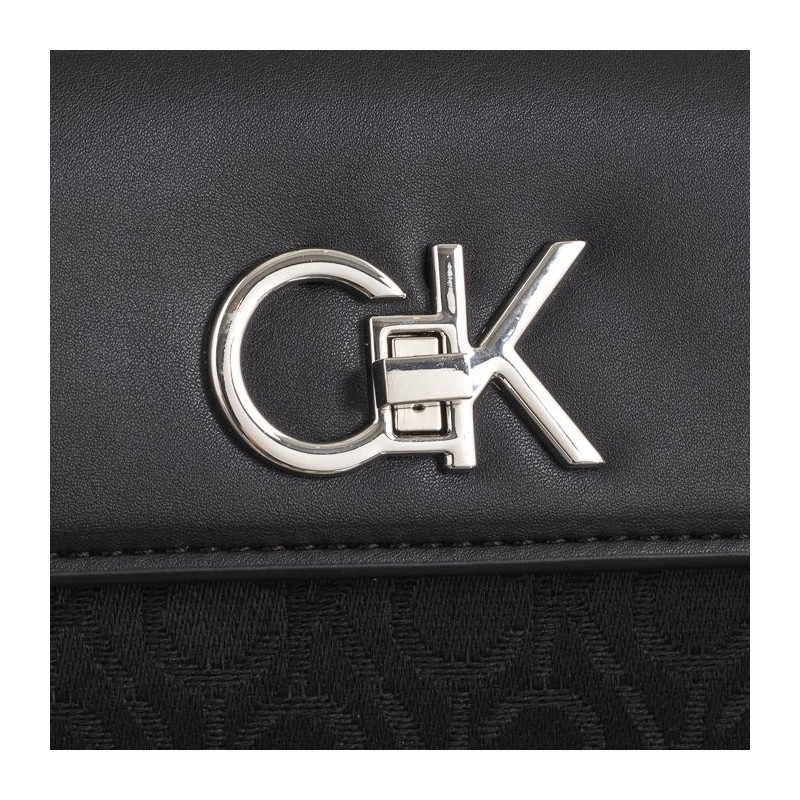 Calvin Klein Re-Lock Mini Crossbody Bag CK Black Mono Jacquard K60K612642 0GK (CK519-a) rankinė