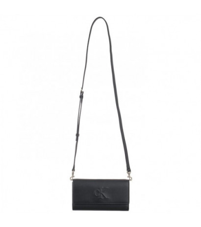 Calvin Klein Sculpted Long Fold Strap Deboss Black K60K612742 BEH (CK531-a) rankinė
