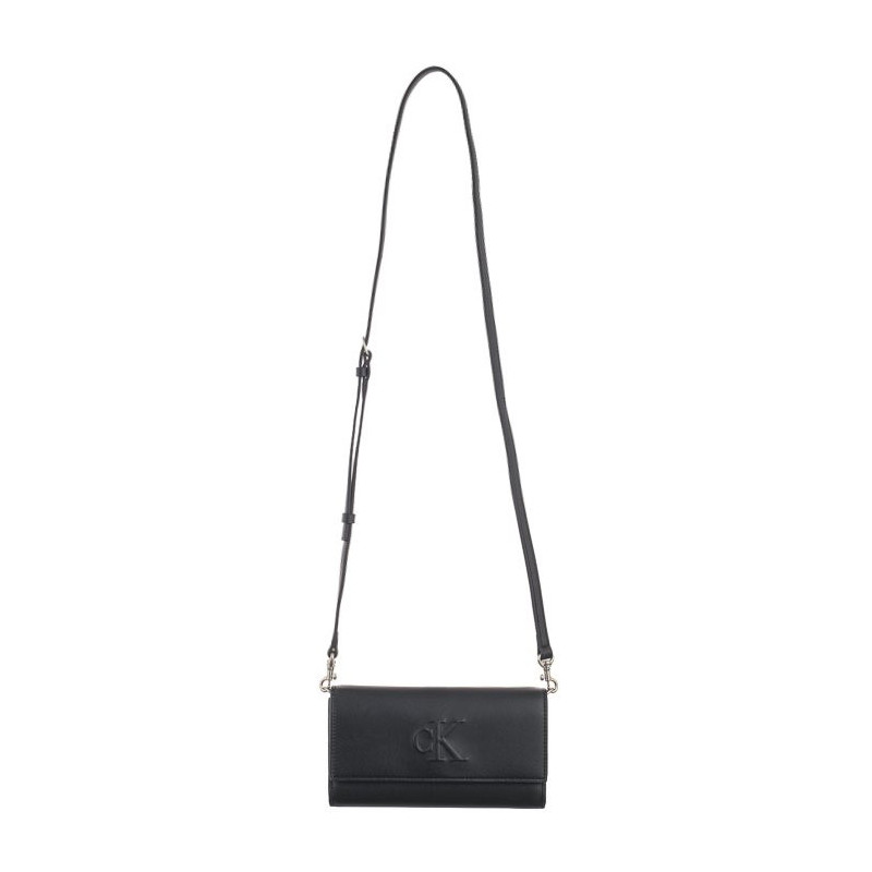 Calvin Klein Sculpted Long Fold Strap Deboss Black K60K612742 BEH (CK531-a) rankinė