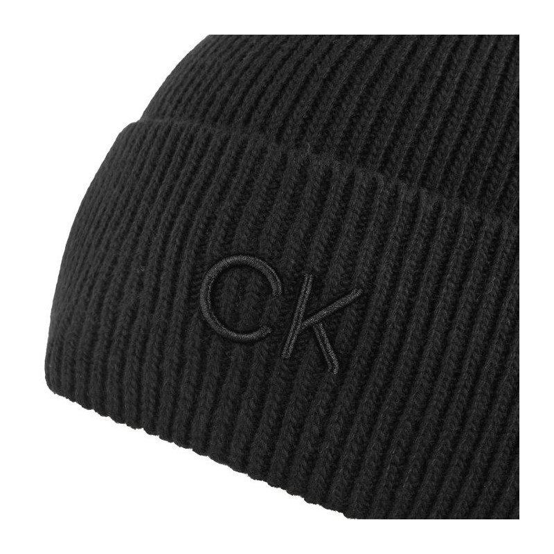 Calvin Klein CK Embroidery Fine Rib Beanie Ck Black K60K612590 BEH (CK554-a) kepurė