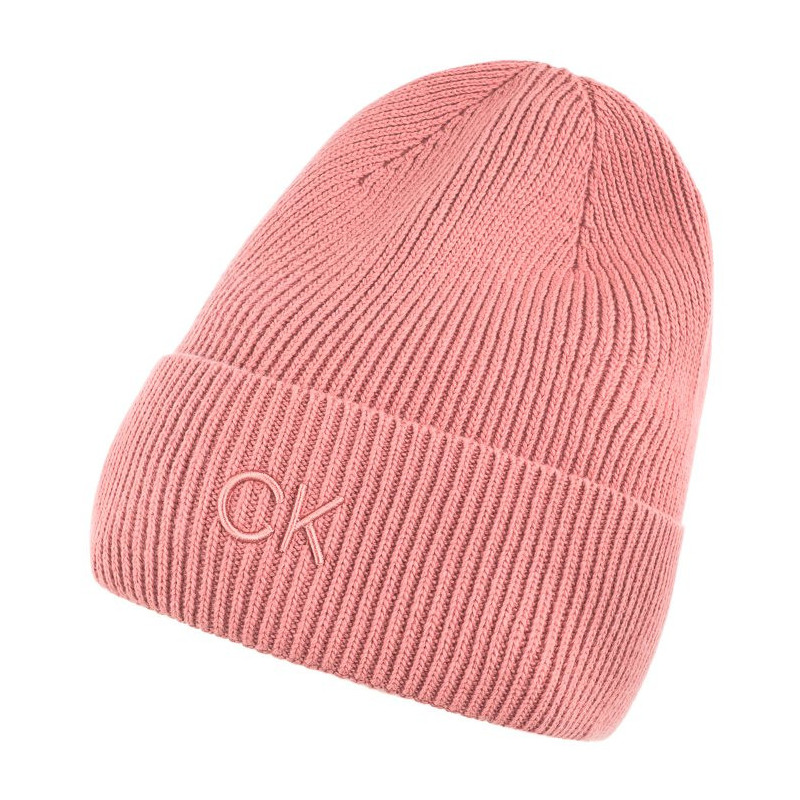 Calvin Klein CK Embroidery Fine Rib Beanie Dusty Rose K60K612590 VCE (CK554-b) kepurė