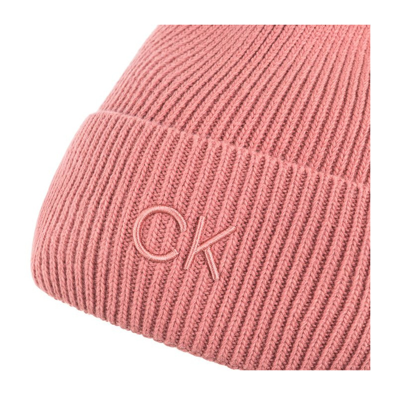 Calvin Klein CK Embroidery Fine Rib Beanie Dusty Rose K60K612590 VCE (CK554-b) kepurė
