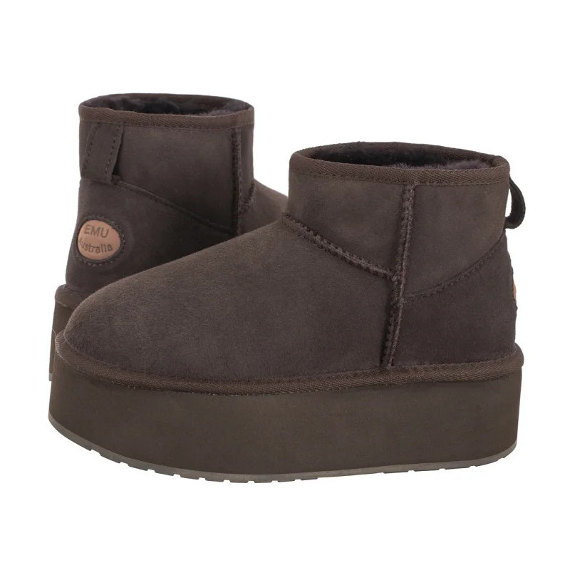 EMU Australia Stinger Micro Flatform Chocolate W13082 (EM505-a) bateliai