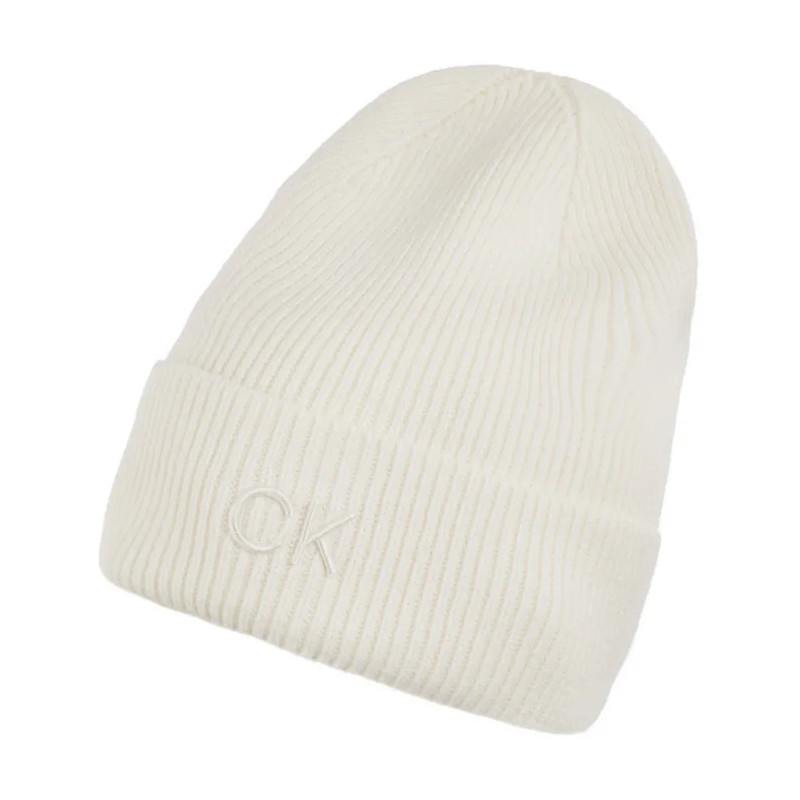 Calvin Klein CK Embroidery Fine Rib Beanie Lily White K60K612590 YAJ (CK554-c) kepurė