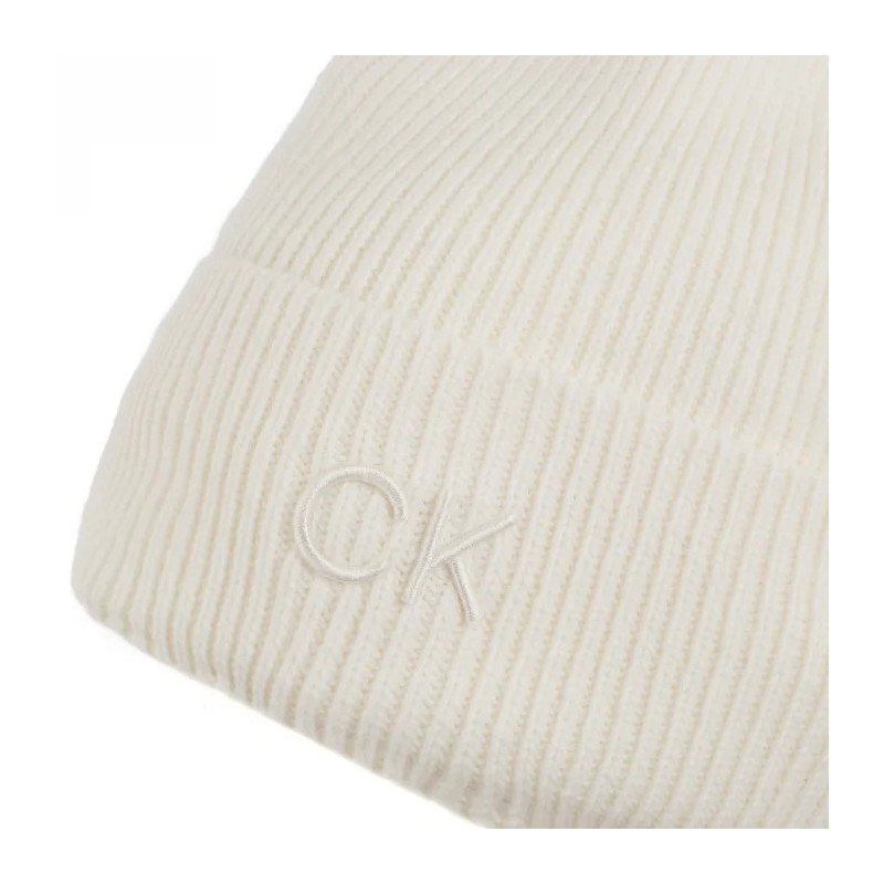 Calvin Klein CK Embroidery Fine Rib Beanie Lily White K60K612590 YAJ (CK554-c) kepurė