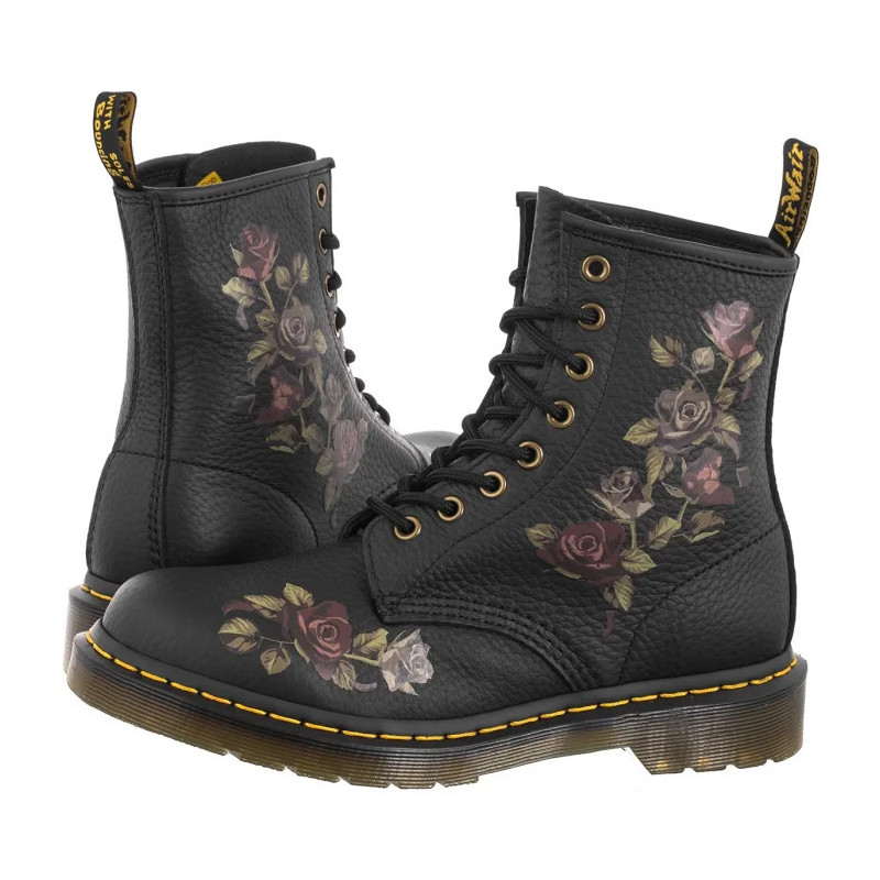 Dr. Martens 1460 Decayed Roses Classic Tumbled Nappa Black 32070001 (DR86-a) batai