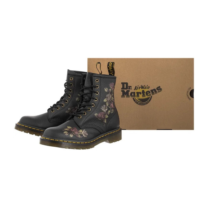 Dr. Martens 1460 Decayed Roses Classic Tumbled Nappa Black 32070001 (DR86-a) batai