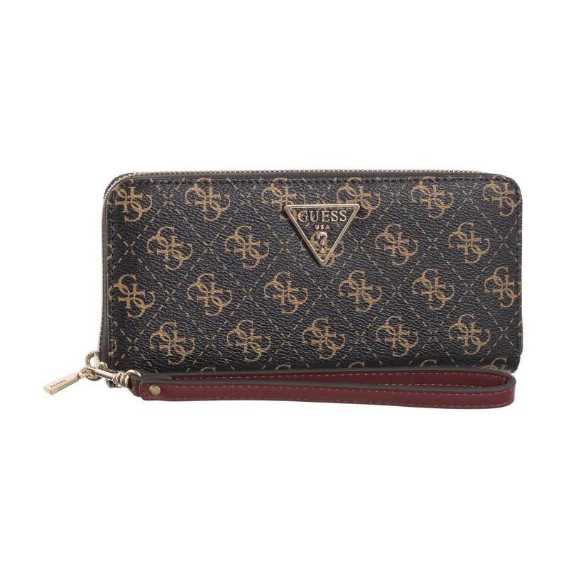 Guess Laurel Slg Large Zip Around SWQE85 00146 Brown Logo (GU665-a) rankinė