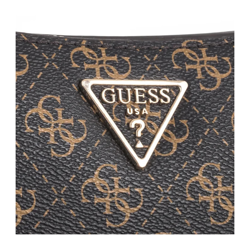 Guess Eco Erica Top Zip Shoulder Bag HWEQG9 51018 Brown Logo (GU664-a) rankinė