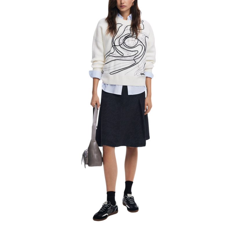 Desigual Megztinis 24WWJF55 White