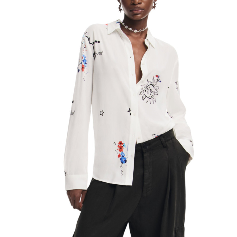 Desigual Moteriški Marškiniai 24WWCW39 White