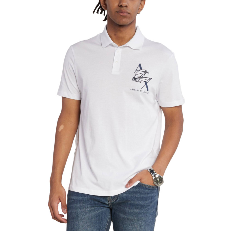 Armani Exchange Polo Marškinėliai 6RZFAL ZJ9TZ White