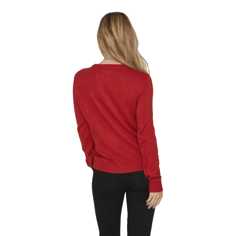 Vila Clothes Megztinis 14081817 Red