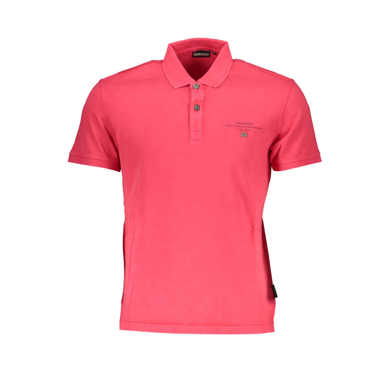 Napapijri polo marškinėliai NP0A4GB4ELBASJERSEY Rožinė